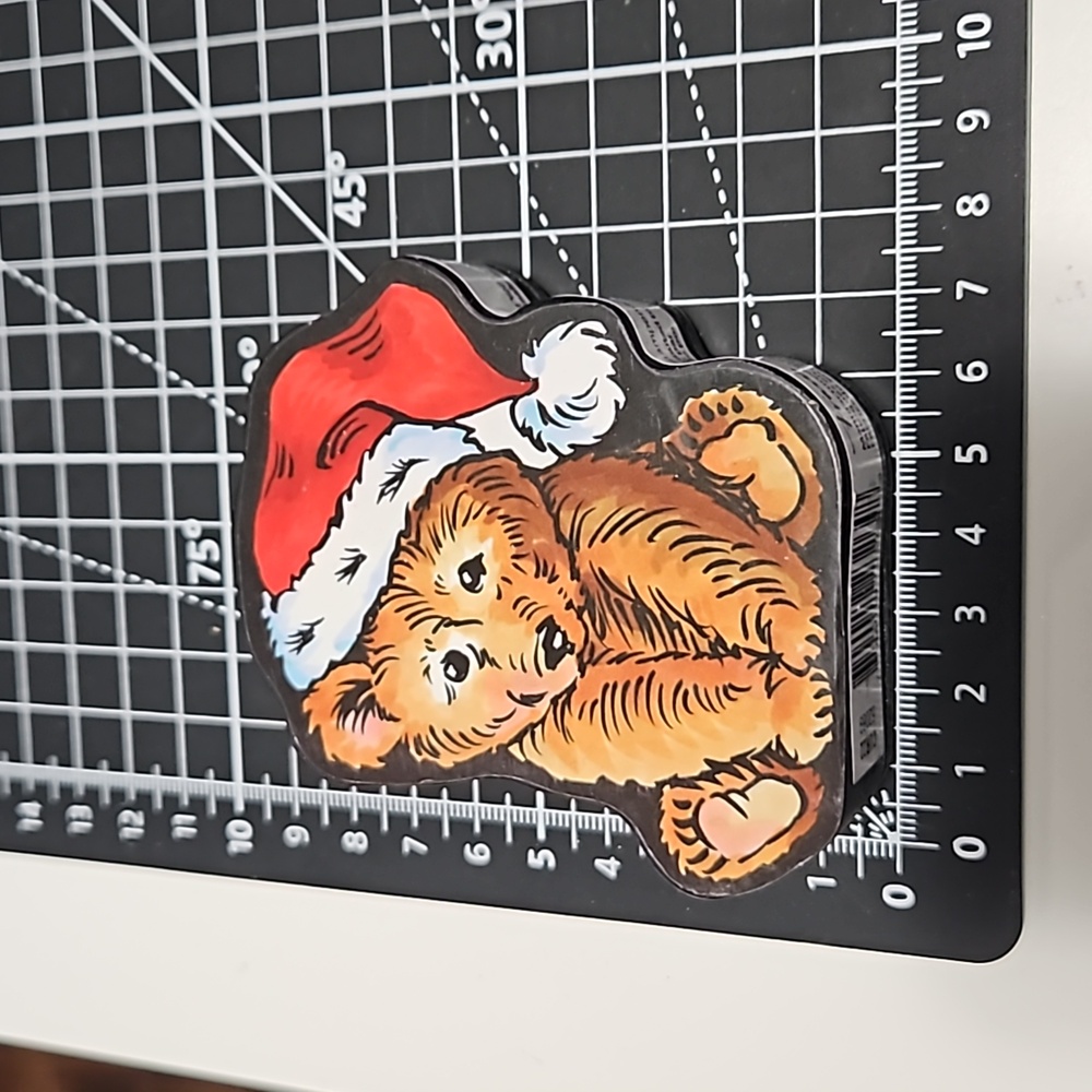 Bear with Santa Hat Rubber stamp